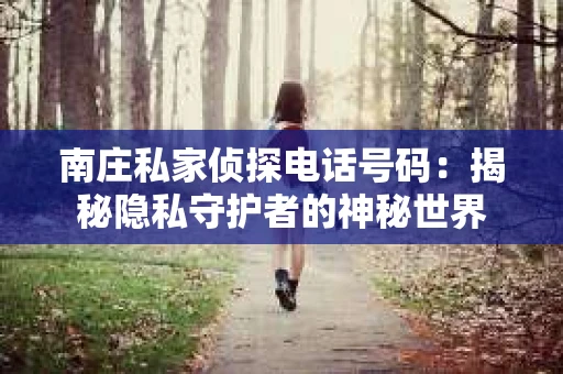 南庄私家侦探电话号码：揭秘隐私守护者的神秘世界