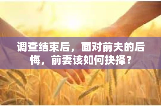 调查结束后，面对前夫的后悔，前妻该如何抉择？