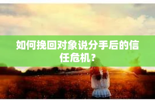 如何挽回对象说分手后的信任危机？